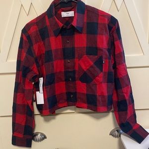 Aritzia TNA Cropped Flannel